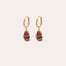 Boucles d'oreilles Tao Rainbow dorées - Jaspe rouge