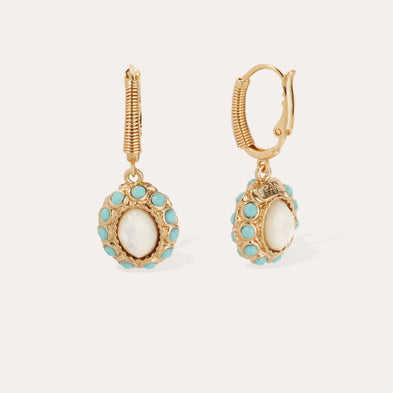 Boucles d'oreilles Tao Splash dorées - Nacre blanche