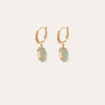 Boucles d'oreilles Tao Splash dorées - Nacre blanche