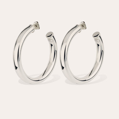 Boucles d'oreilles Turner grand modèle argentées