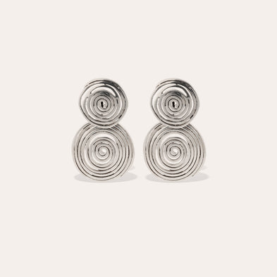 Wave small silver earrings