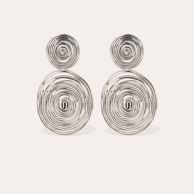 Boucles d'oreilles Wave grand modèle argentées