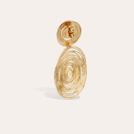 Wave large gold earrings