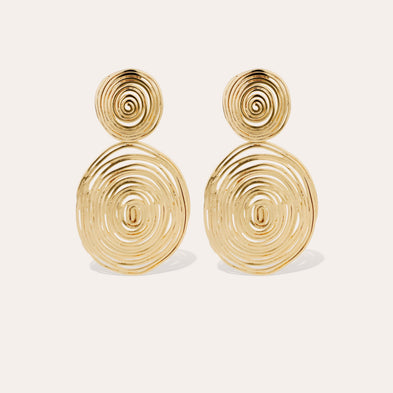 Wave large gold earrings