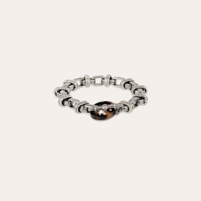 Bracelet Adrian acétate argenté - Écaille
