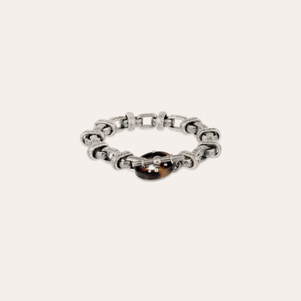 Bracelet Adrian acétate argenté - Écaille