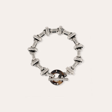Bracelet Adrian acétate argenté - Écaille