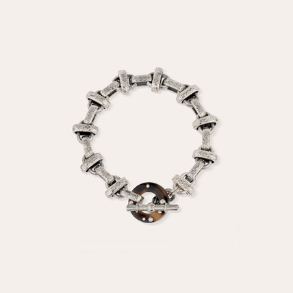 Bracelet Adrian acétate argenté - Écaille