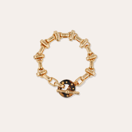 Bracelet Adrian acétate doré - Écaille