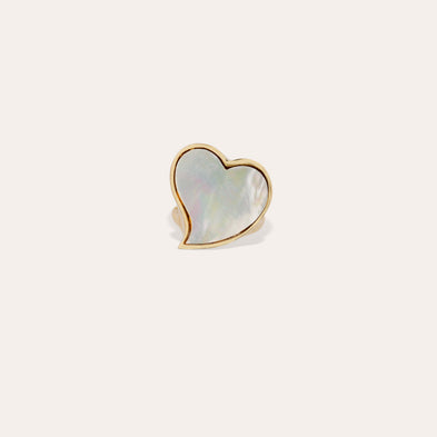 Mirage Heart Ring, Gold - White Mother-of-Pearl