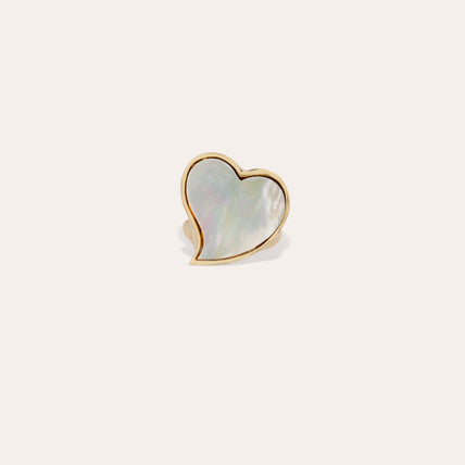 Mirage Heart Ring, Gold - White Mother-of-Pearl