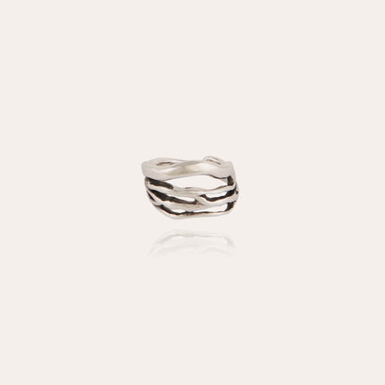 Bague Corail argentée