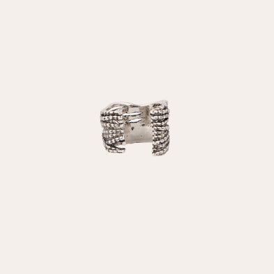 Bague Liane manchette argentée