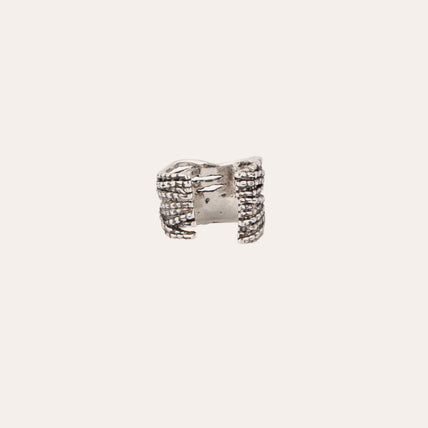 Bague Liane manchette argentée