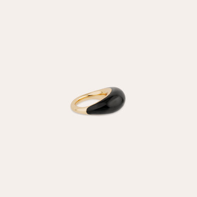 Bague Selva grand modèle acétate - Noir