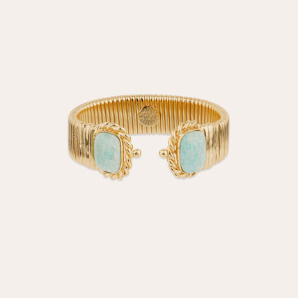 Bracelet double Amarante doré - Amazonite 