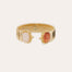Bracelet Amarante double doré - Quartz rose & Cornaline