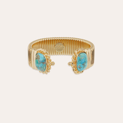Bracelet Amarante double doré - Turquoise