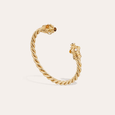 Amarante twisted bangle gold - Tiger's Eye
