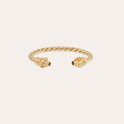 Bracelet jonc Amarante torsade doré - Oeil de Tigre