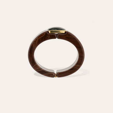 Bracelet Arty acétate doré - Marron & Jaspe Kambaba