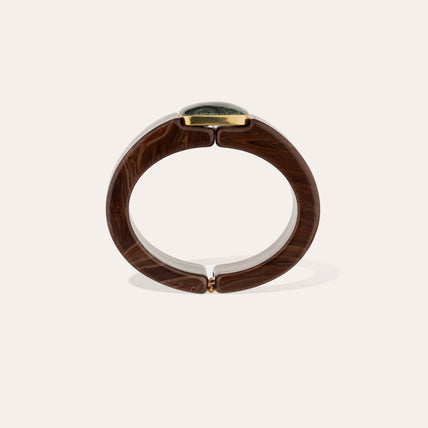 Bracelet Arty acétate doré - Marron & Jaspe Kambaba