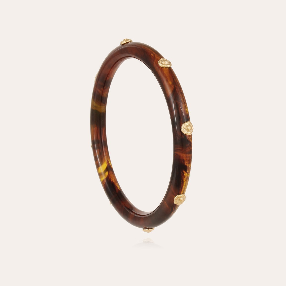 Gold-tone Acetate Caftan Bracelet - Brown – Gas Bijoux