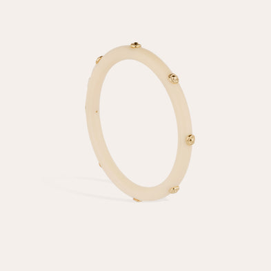Bracelet Caftan acétate doré - Ivoire