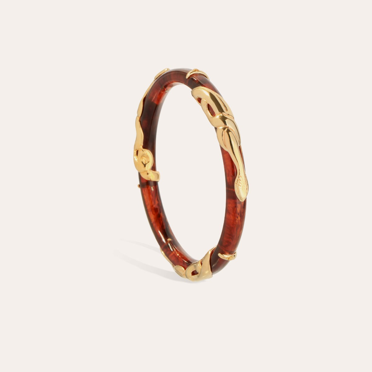 Gold-tone Acetate Cobra Bangle - Brown – Gas Bijoux