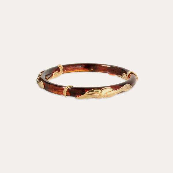Gold-tone Acetate Cobra Bangle - Brown – Gas Bijoux