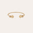 Bracelet jonc Amarante torsade doré - Nacre Blanche & Oeil de tigre