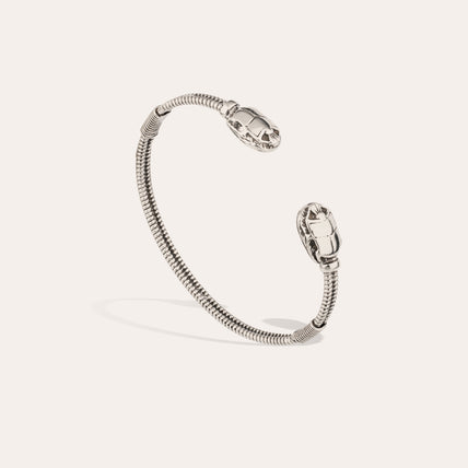 Large Scaramouche Duality Bracelet torsade silver-plated