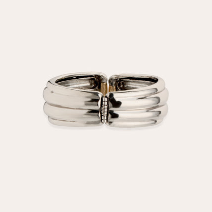 Bracelet Ecume bicolore argenté