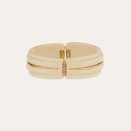 Gold-Toned Acetate "Écume" Bracelet - Ivory