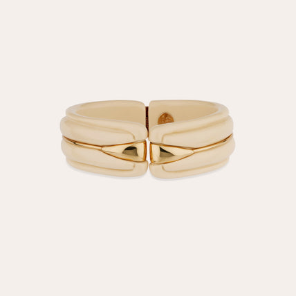 Gold-Toned Acetate "Écume" Bracelet - Ivory