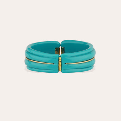 Bracelet Écume acétate doré - Turquoise