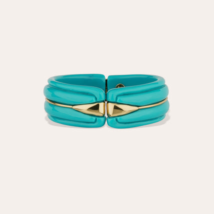 Bracelet Écume acétate doré - Turquoise