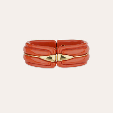 Bracelet Écume doré - Corail