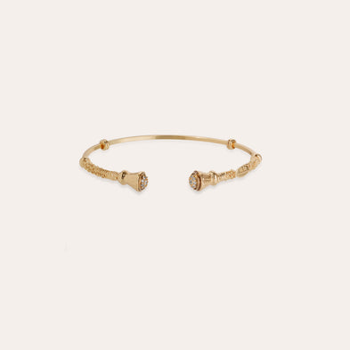 Épique large rhinestone gold bracelet