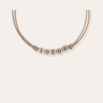 Bracelet lien I Love You argenté 