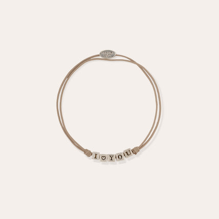 Bracelet lien I Love You argenté 