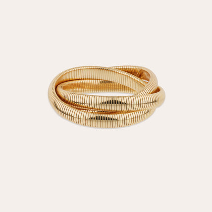 Three-strand gold infinity bracelet