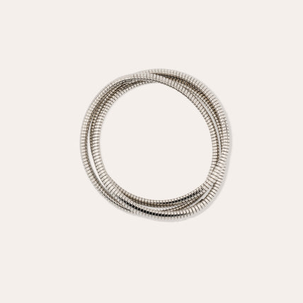Small three-row silver-plated Infinity bracelet