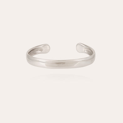Pulsera tipo brazalete, modelo extragrande, plateada