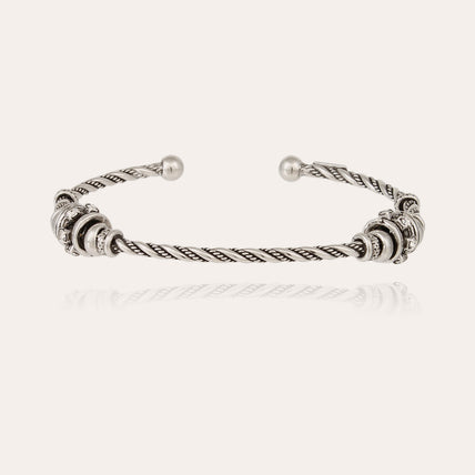 Torsade bangle bracelet small size silver
