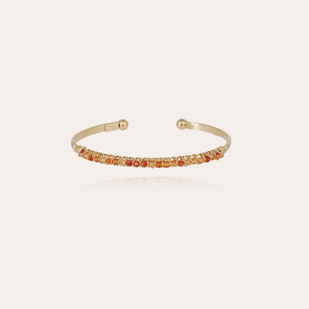 Small Gold Lyre Bangle - Carnelian – Gas Bijoux