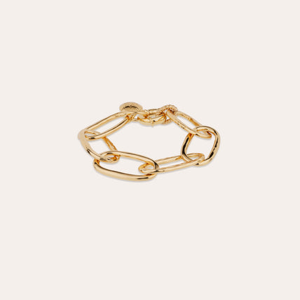 Bracelet Maille Ovale grand modèle doré 