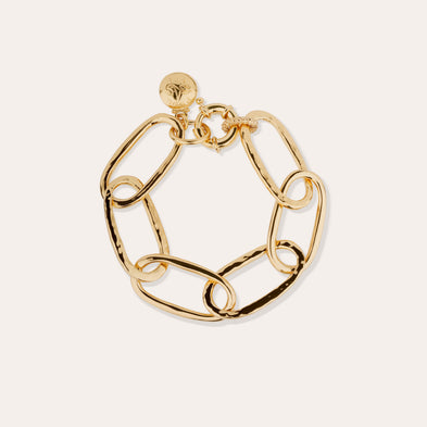 Bracelet Maille Ovale grand modèle doré 