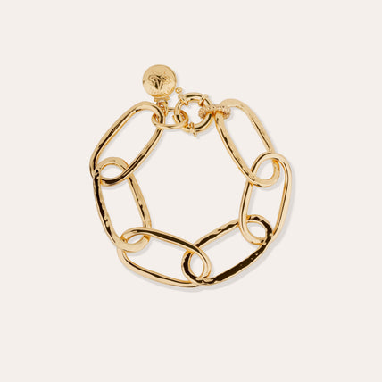 Bracelet Maille Ovale grand modèle doré 