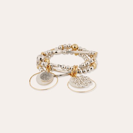 Merlin Idylle two-tone bracelet - White mother-of-pearl